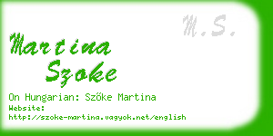 martina szoke business card